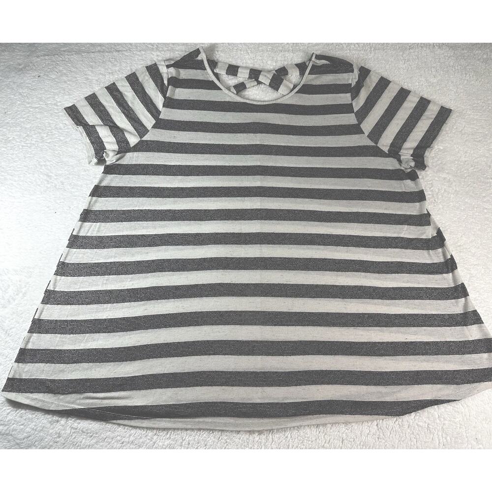 Lane Bryant Stylish Lane Bryant Short Sleeve Striped Top Plus Size 18/20